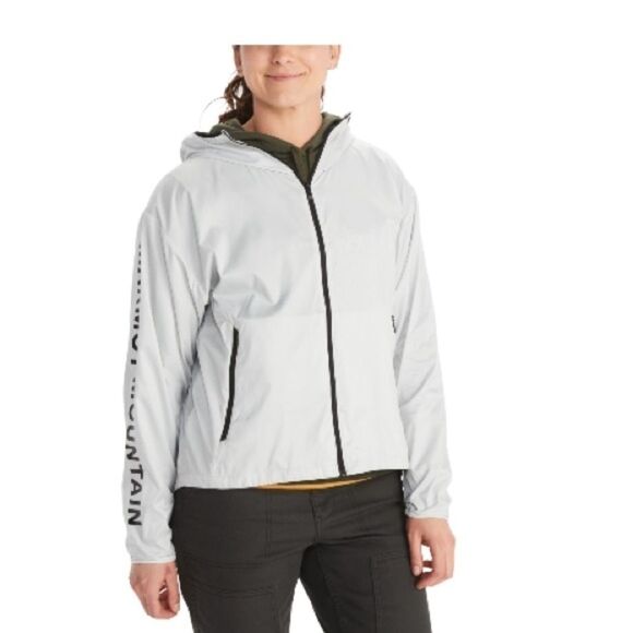 MARMOT Women Gray Zippered Pocketed
Lightweight jacket Logo Graphic Wind Breaker - Picture 6 of 11